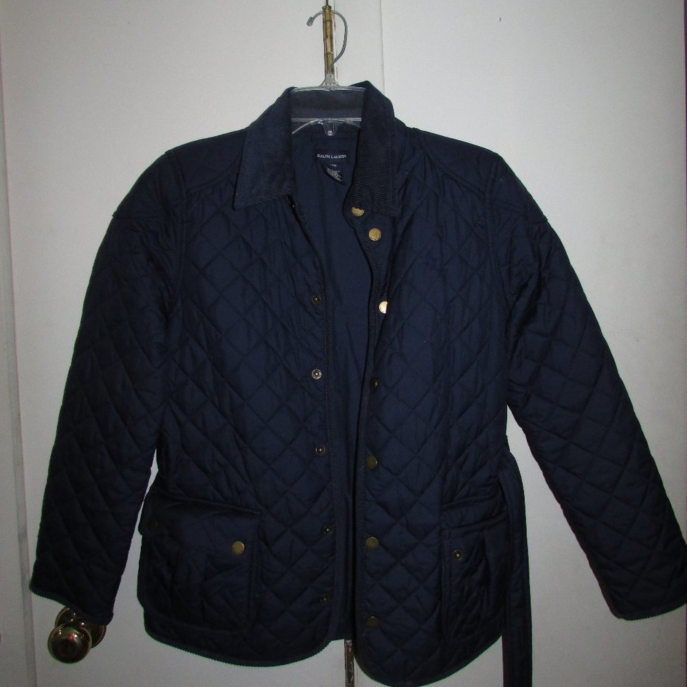 Ralph Lauren Blue Button Up Puffer Jacket